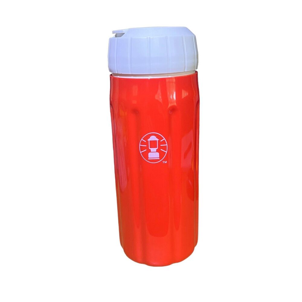 Coleman Thermos Insulated 32oz Orange Personal‎ Water Bottle Rubber Outside